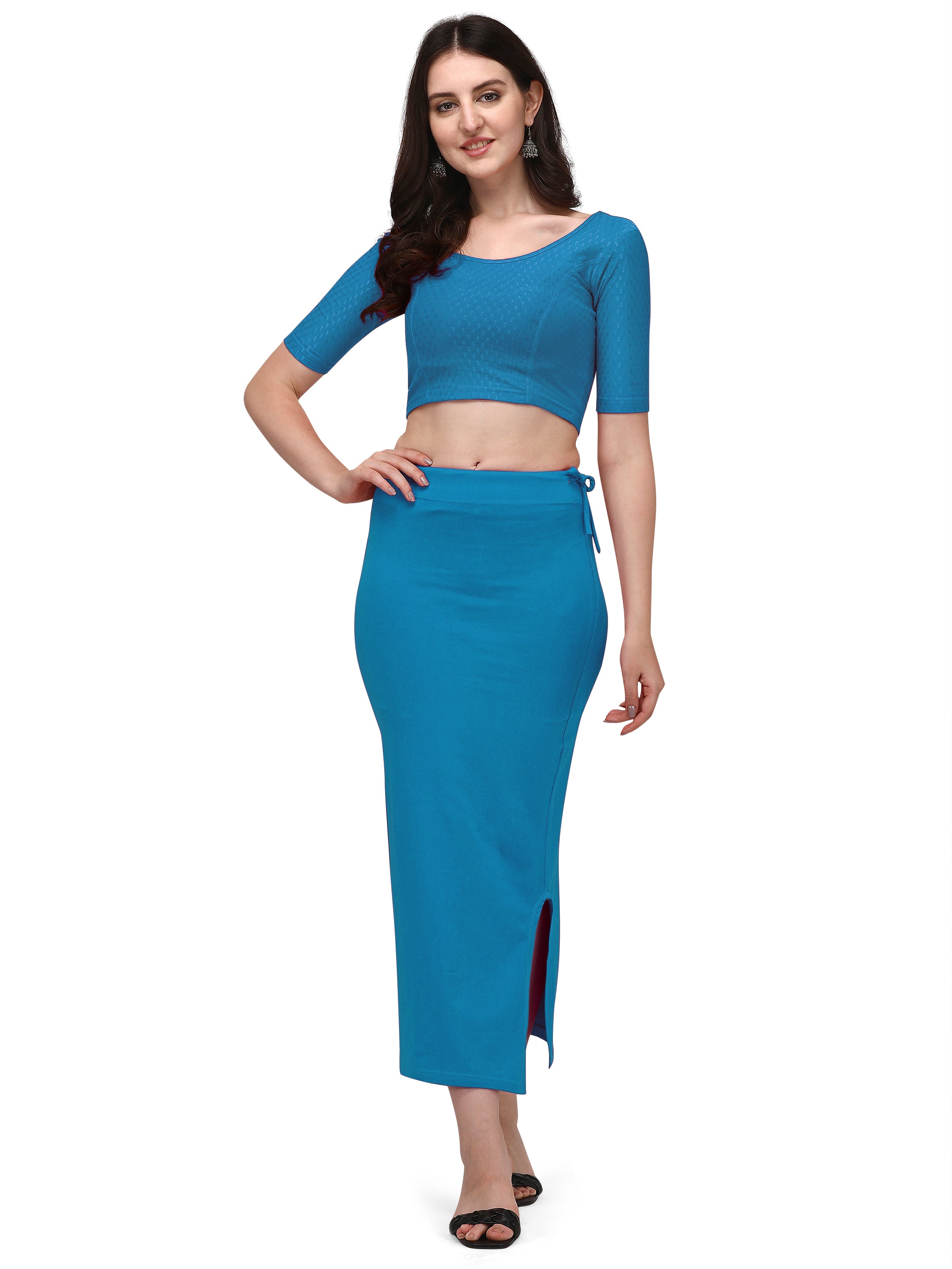 Straight Saree Shapewear - Light Blue