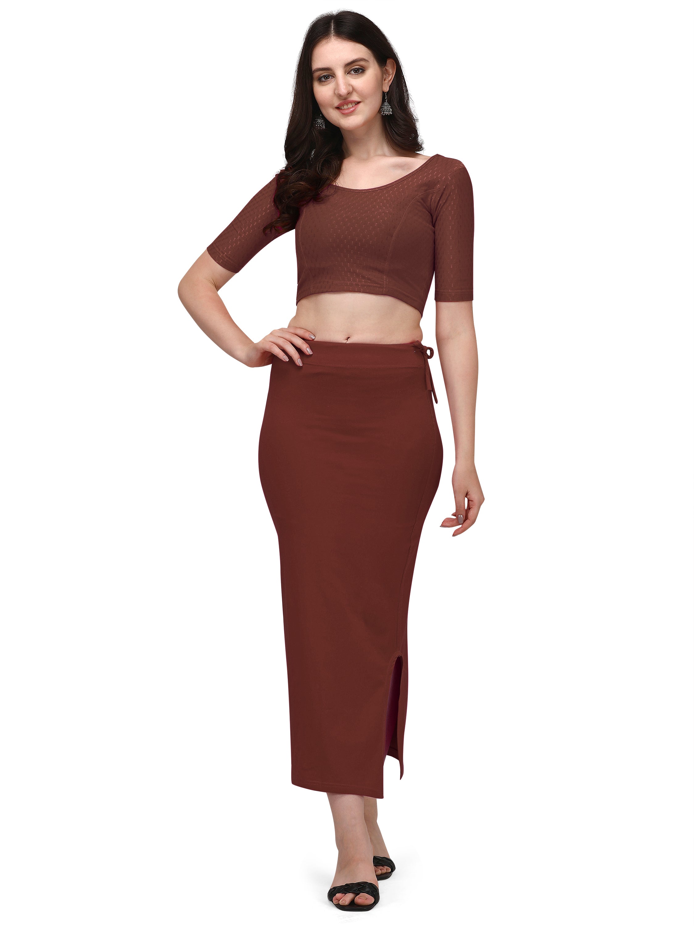 Straight Saree Shapewear - Brown