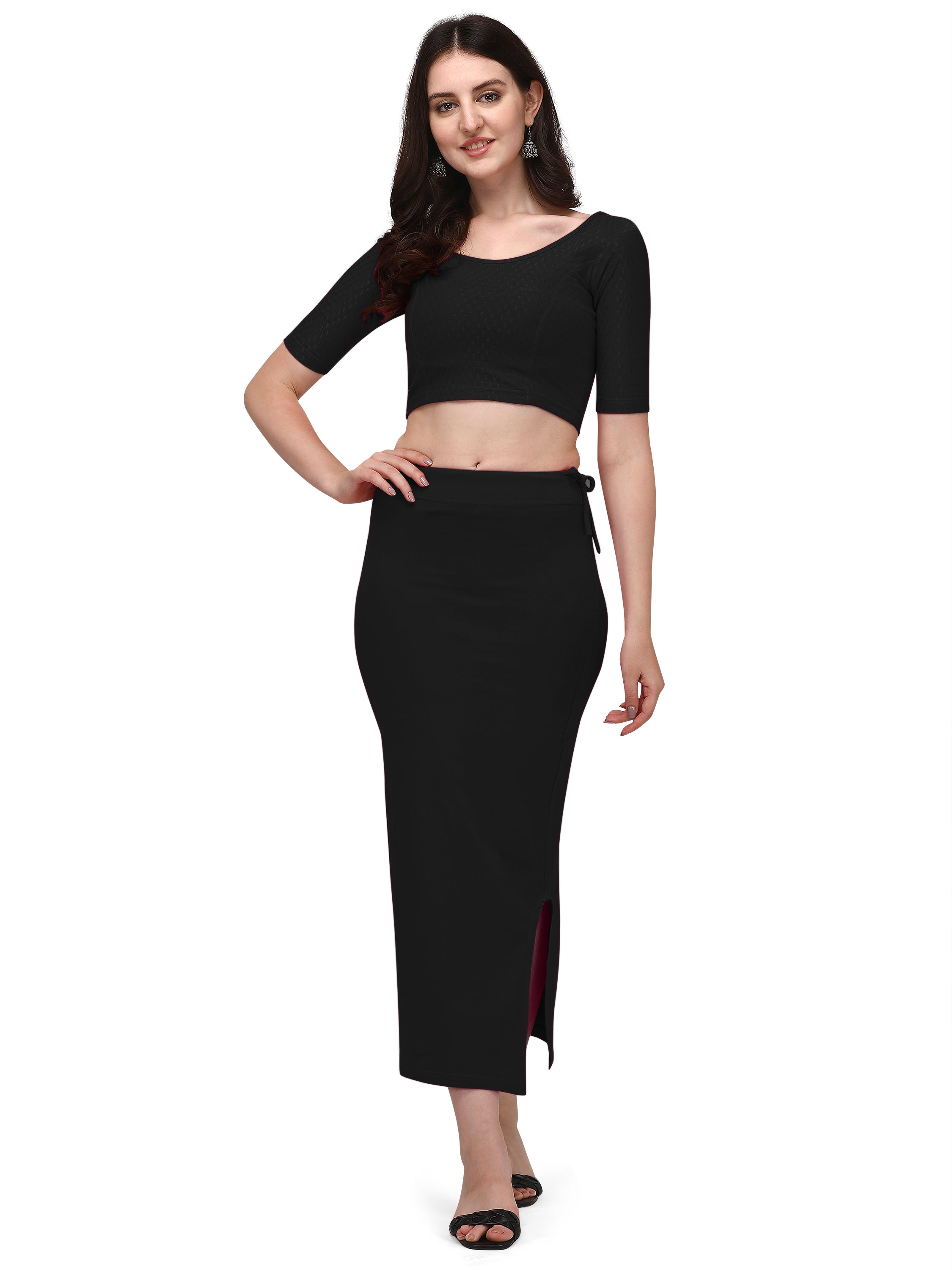 Straight Saree Shapewear - Black