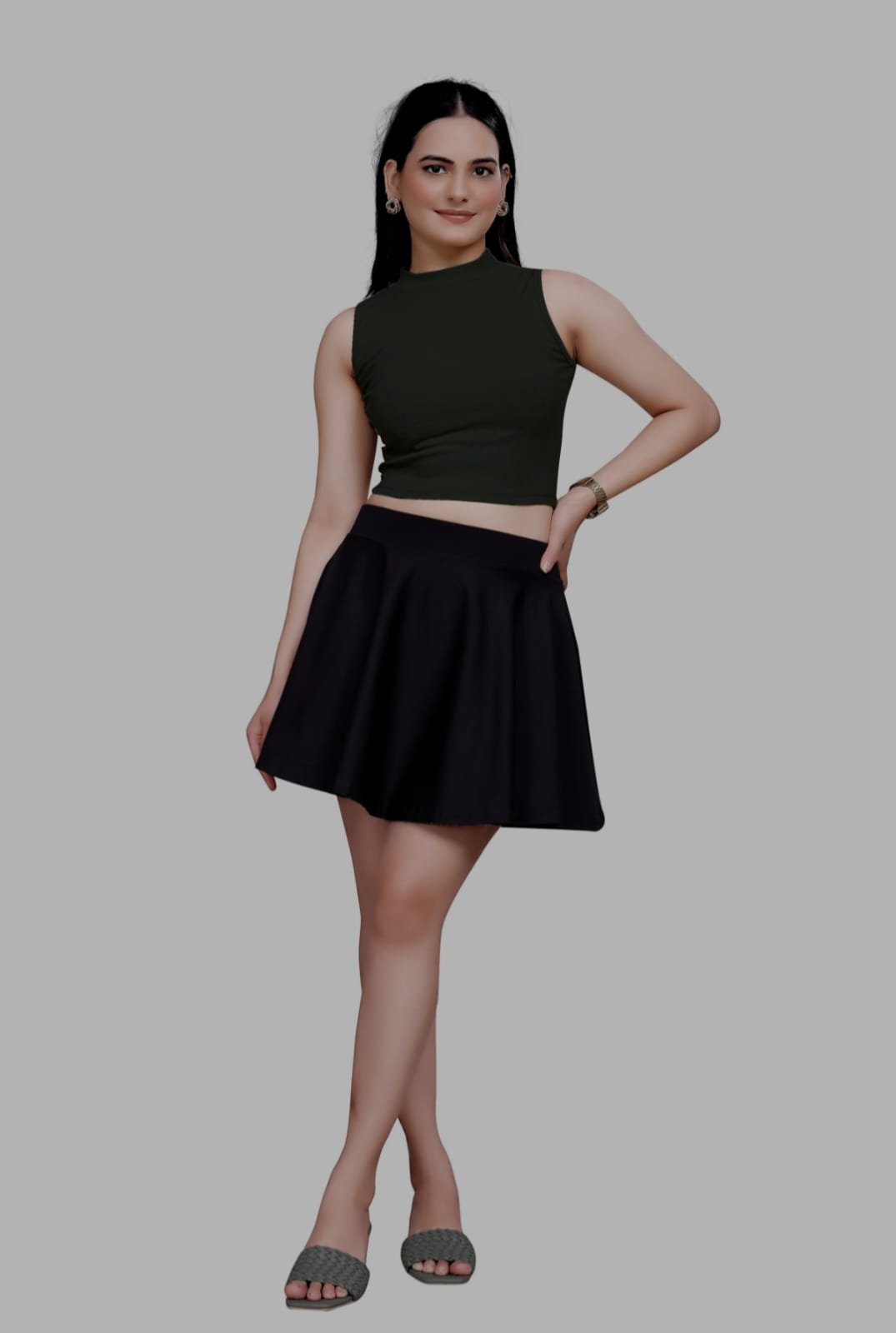 Sanado India women round neck crop top. (S to 2XL)