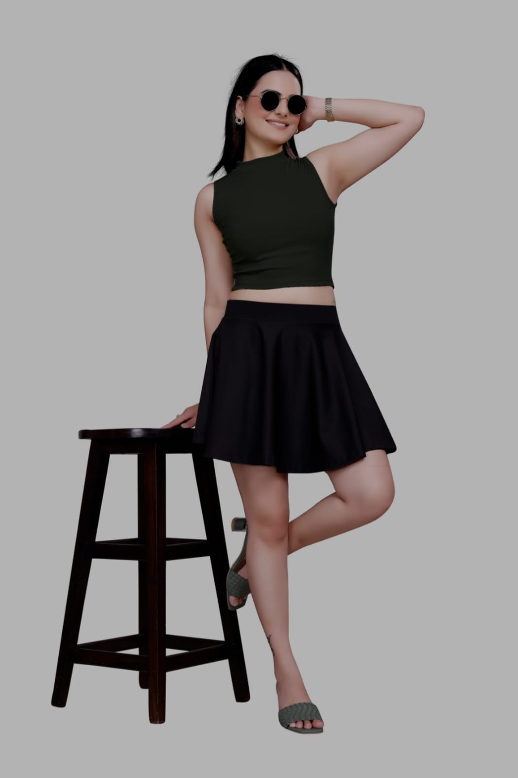 Sanado India women round neck crop top. (S to 2XL)