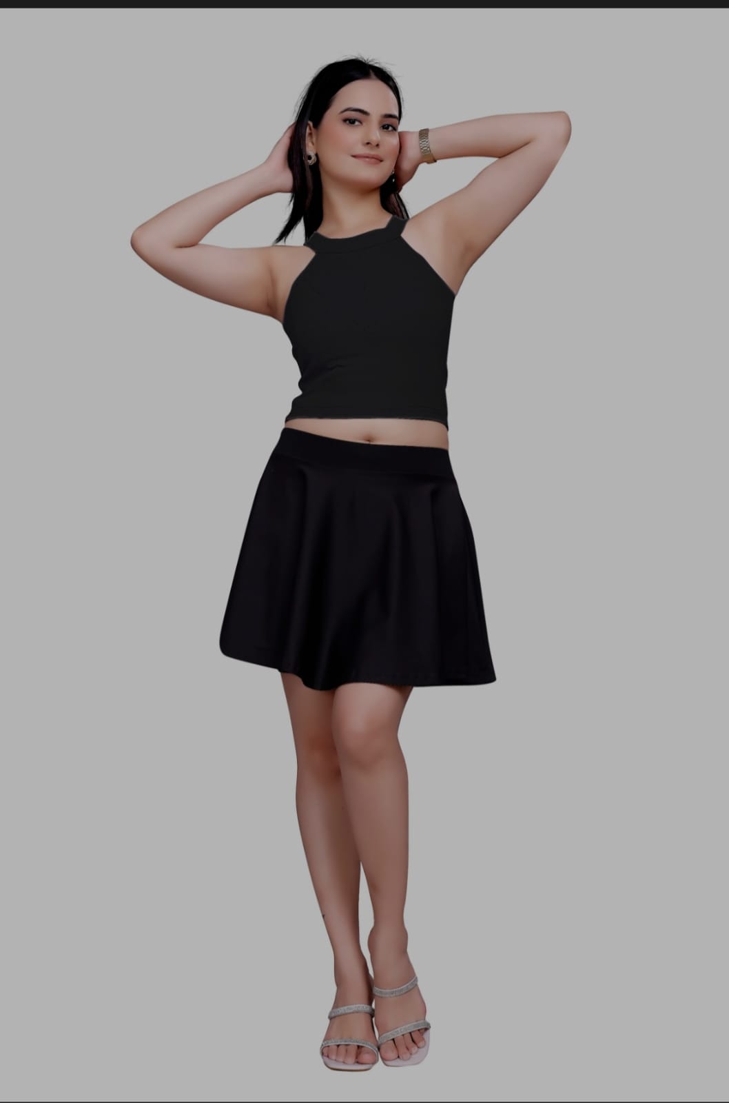 Sanado India women v-neck crop top. S to 2XL.