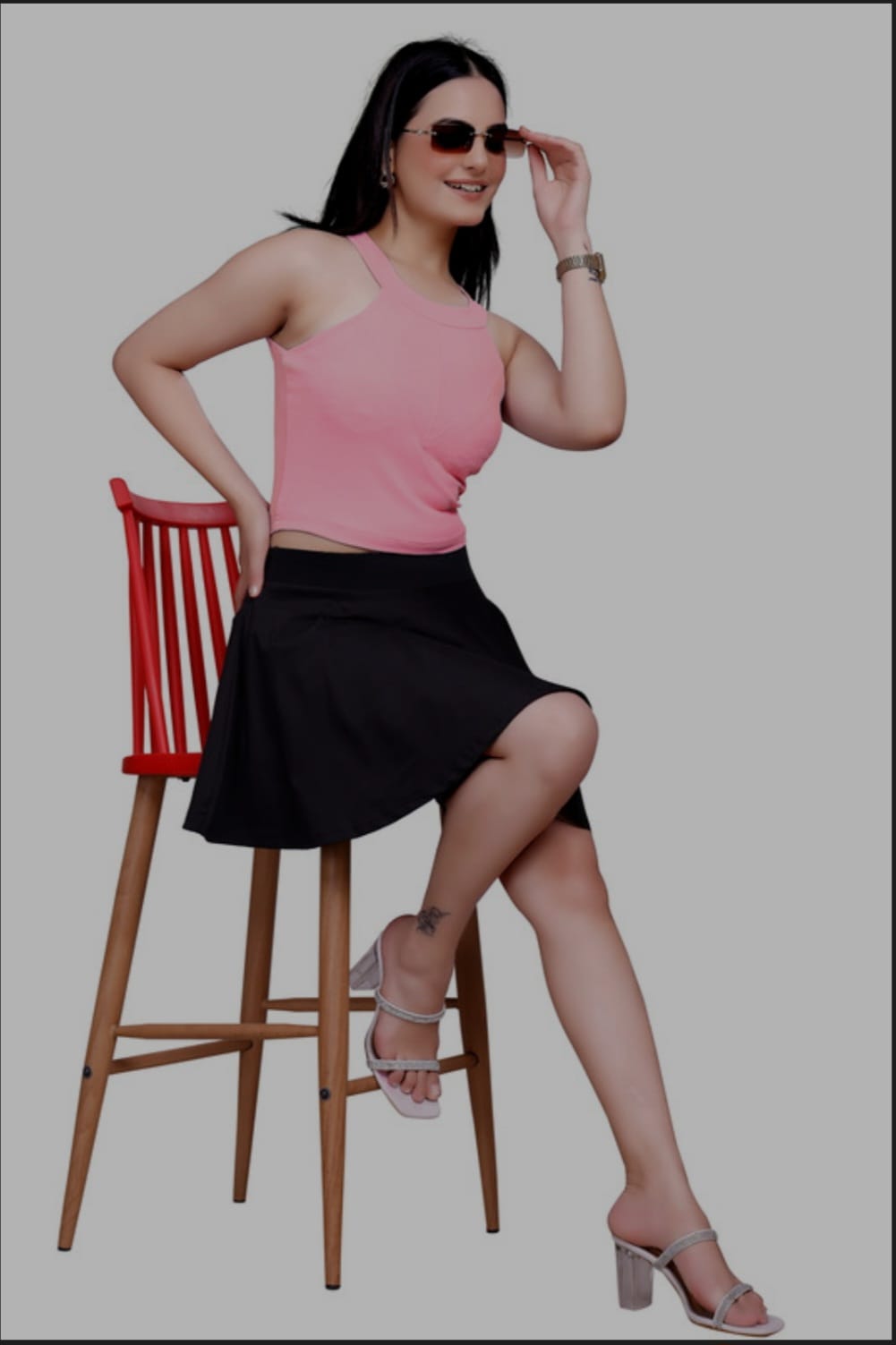 Sanado India women v-neck crop top. S to 2XL.