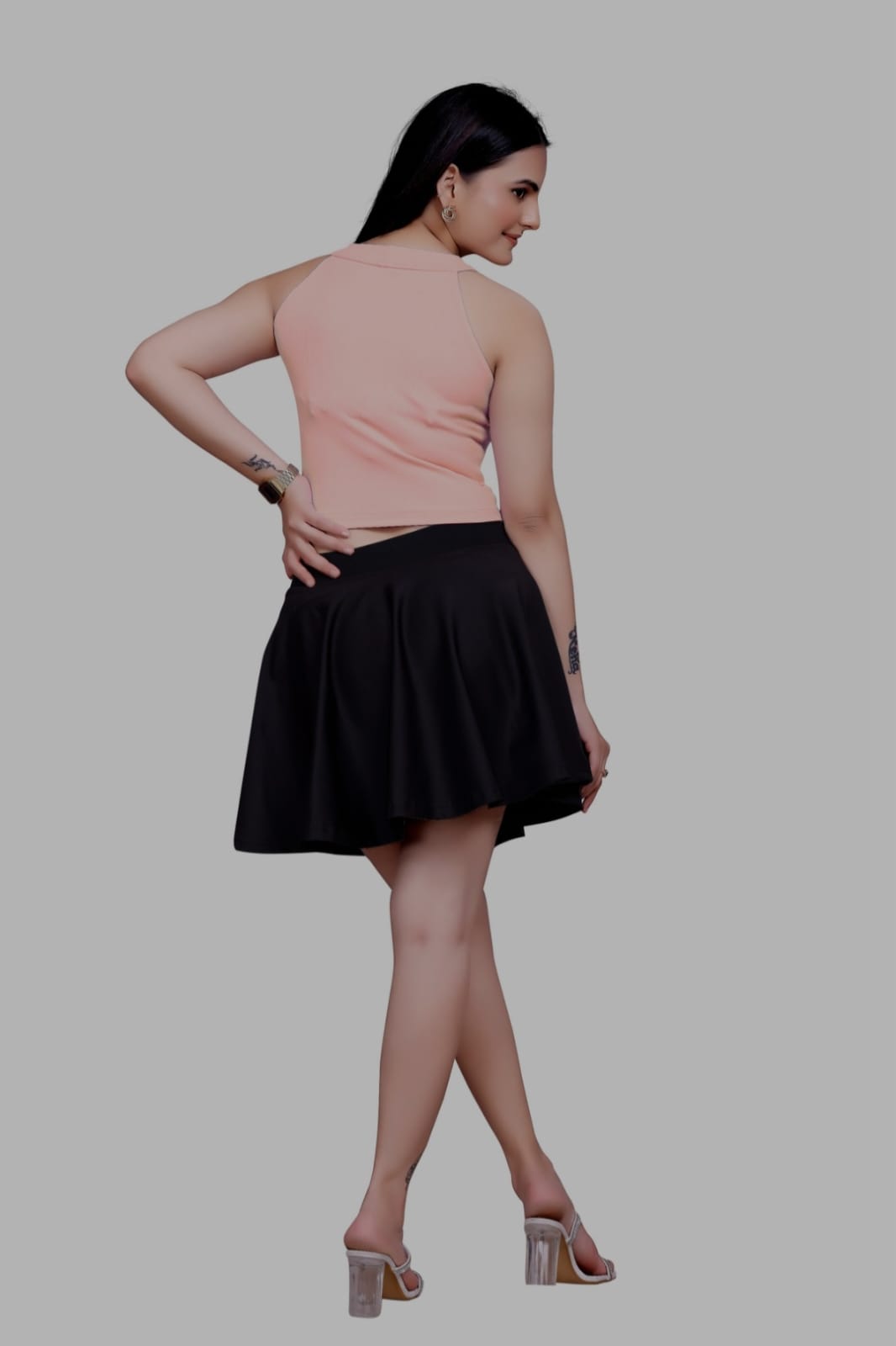 Sanado India women v-neck crop top. S to 2XL.