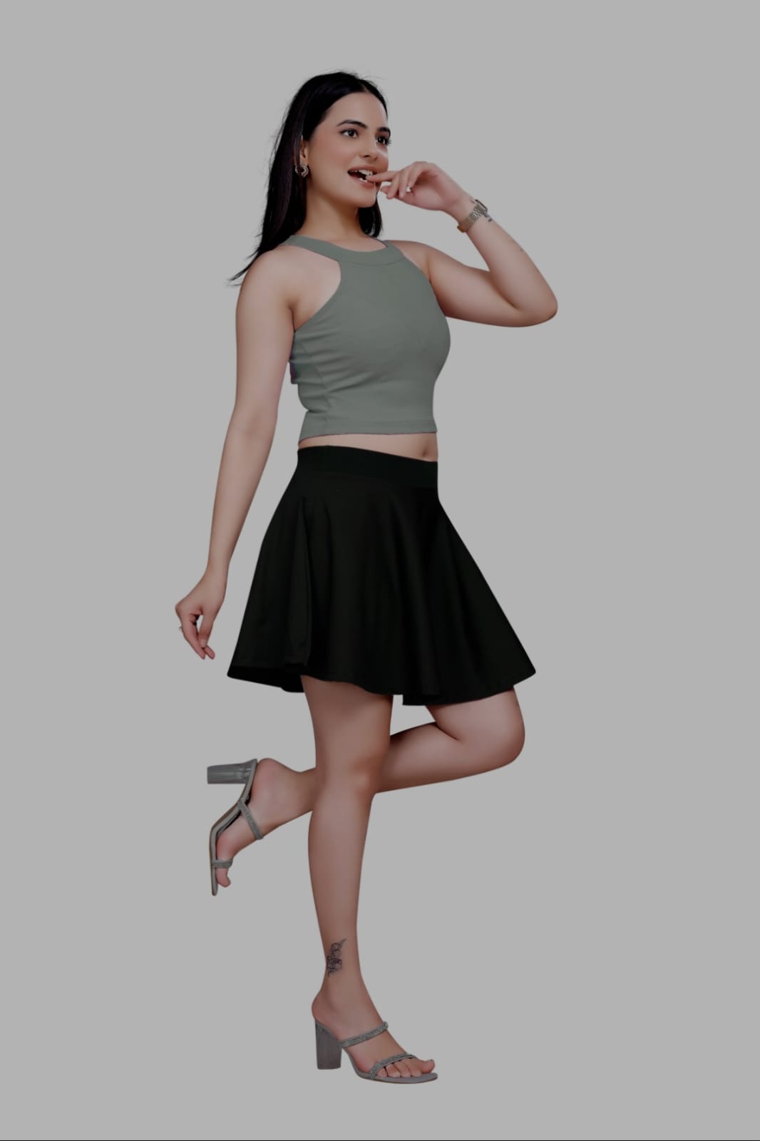 Sanado India women v-neck crop top. S to 2XL.