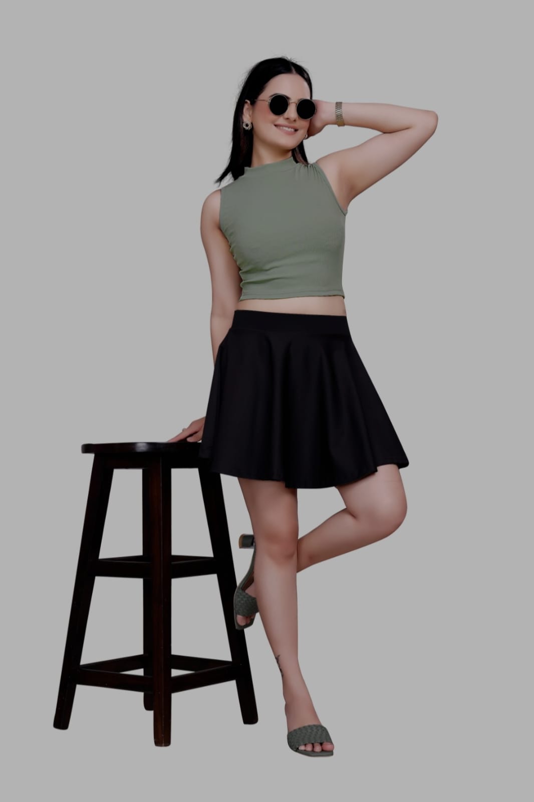 Sanado India women round neck crop top. (S to 2XL)