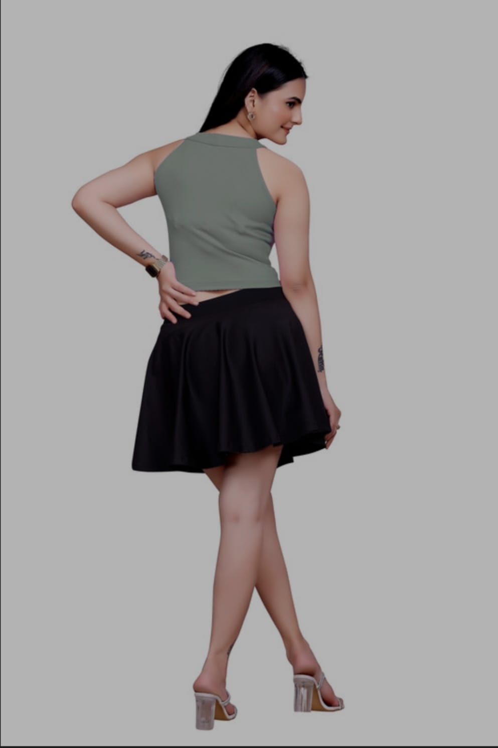 Sanado India women v-neck crop top. S to 2XL.