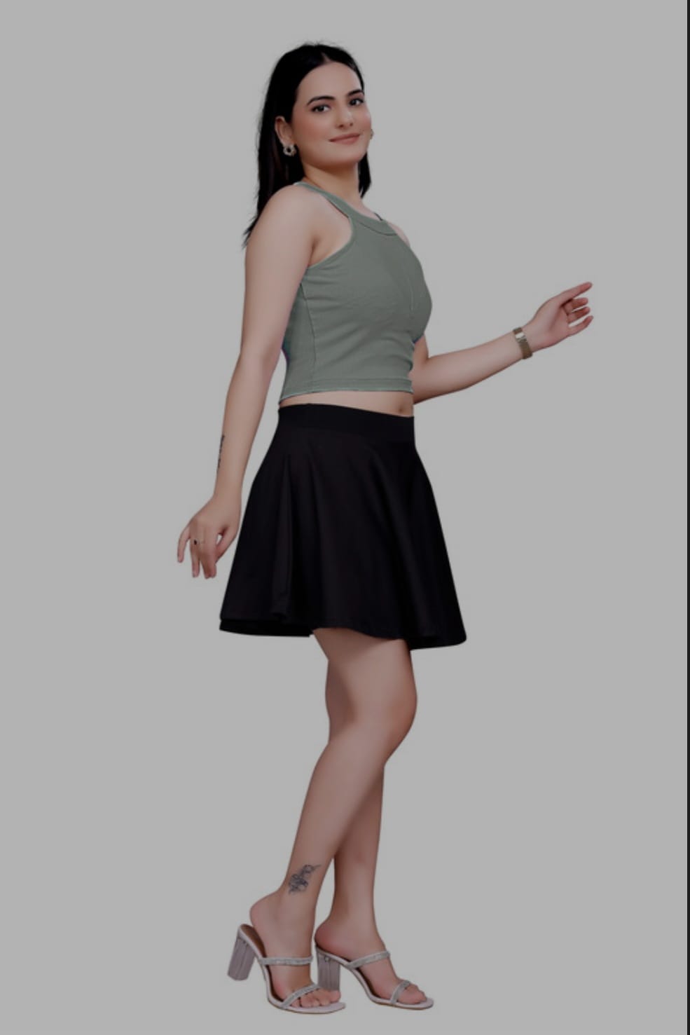 Sanado India women v-neck crop top. S to 2XL.