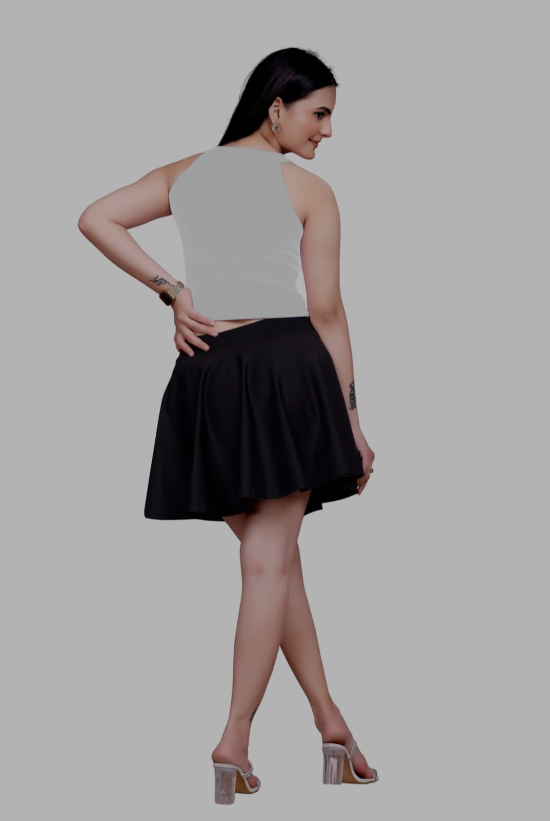 Sanado India women v-neck crop top. S to 2XL.