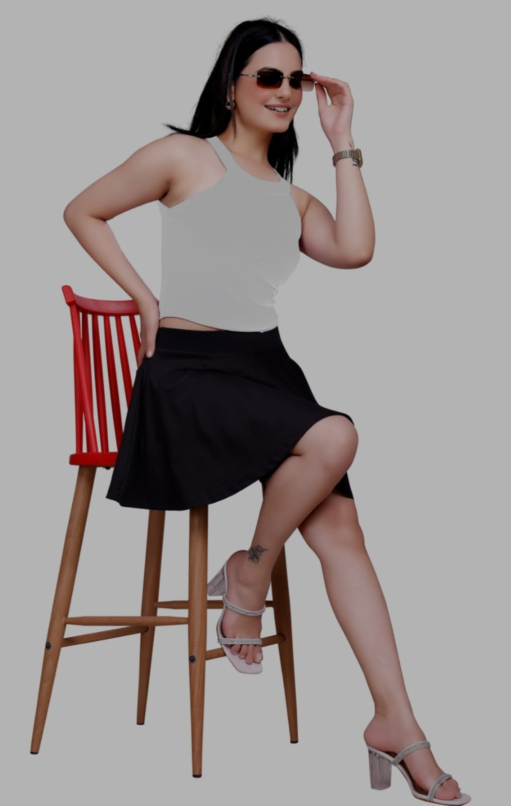 Sanado India women v-neck crop top. S to 2XL.